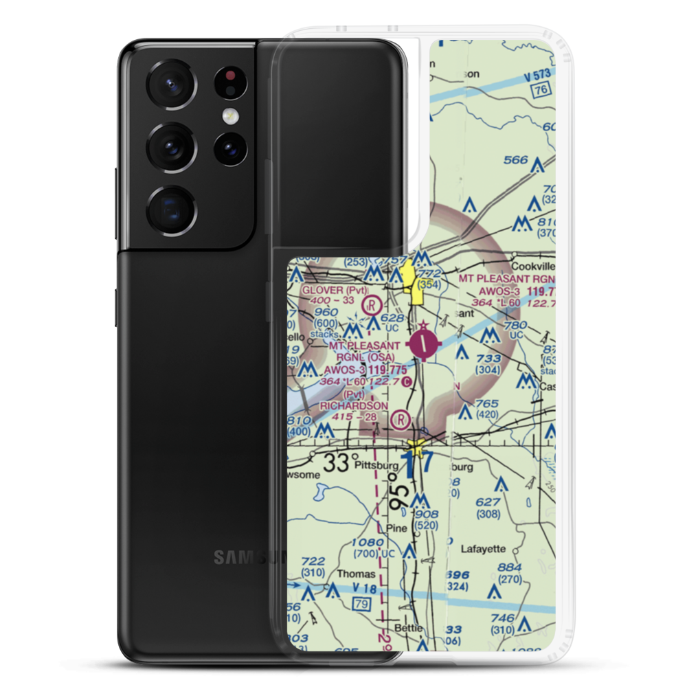 Mount Pleasant Regional Airport (OSA) VFR Sectional Samsung Case Samsung Galaxy S21 Ultra model shown