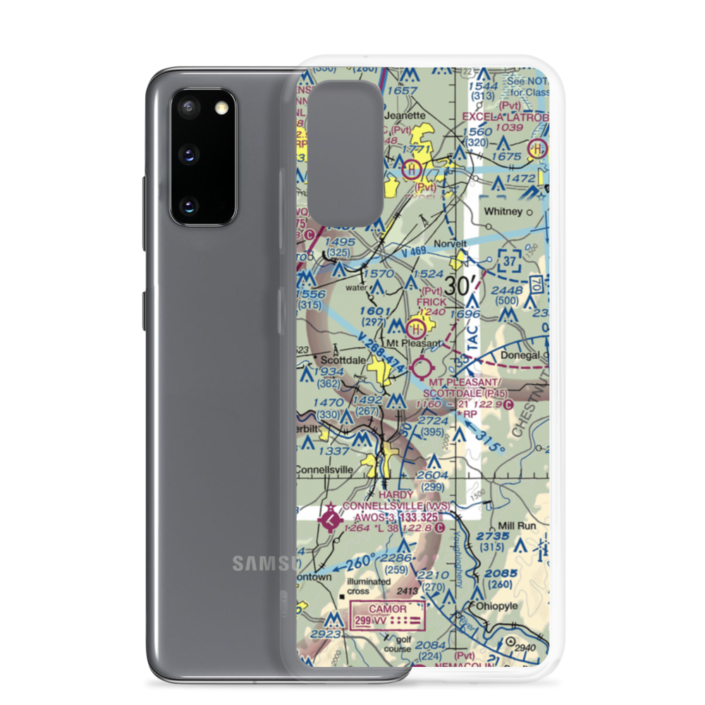 Mount Pleasant/Scottdale Airport (P45) VFR Sectional Samsung Case Samsung Galaxy S20 model shown