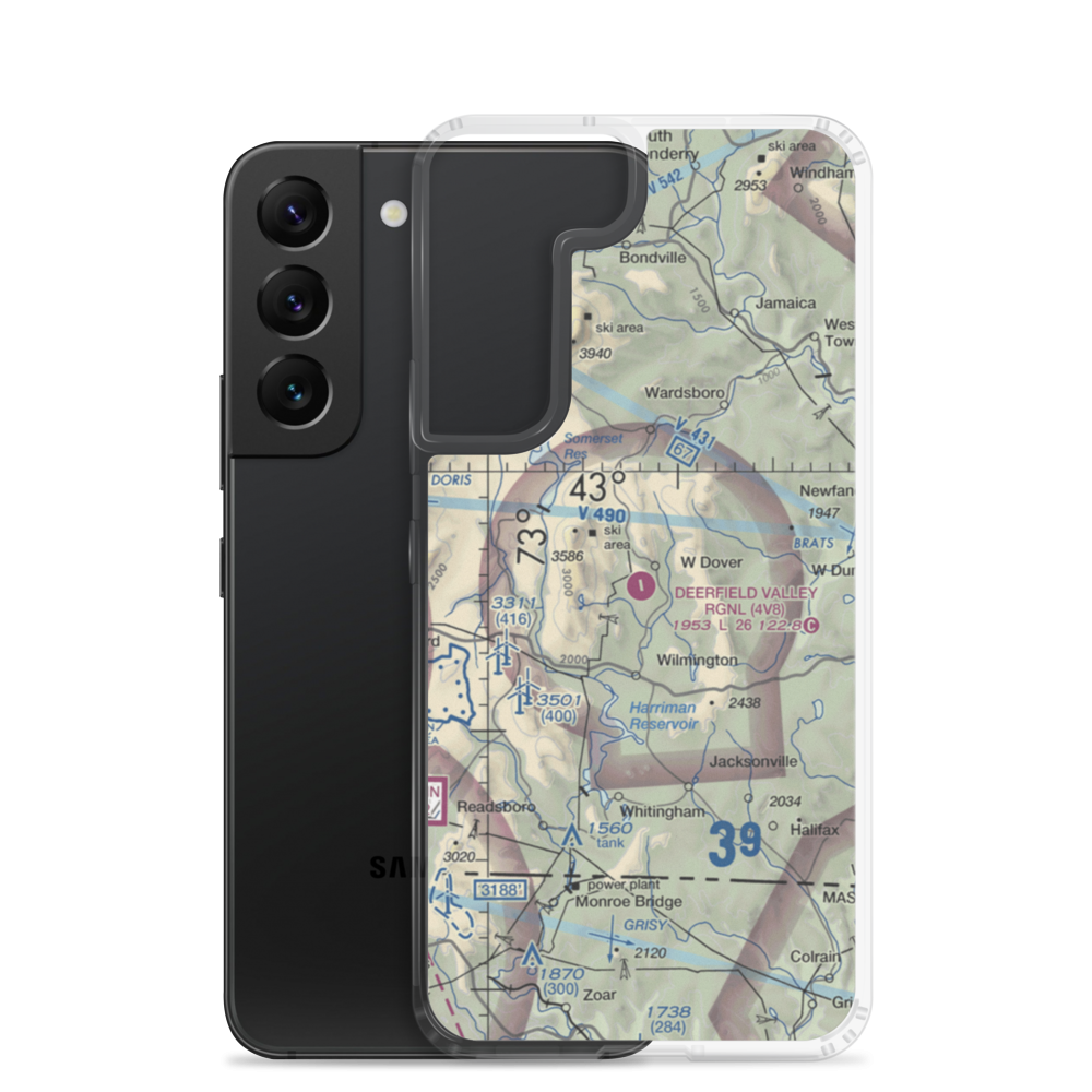 Mount Snow Airport (4V8) VFR Sectional Samsung Case Samsung Galaxy S22 model shown