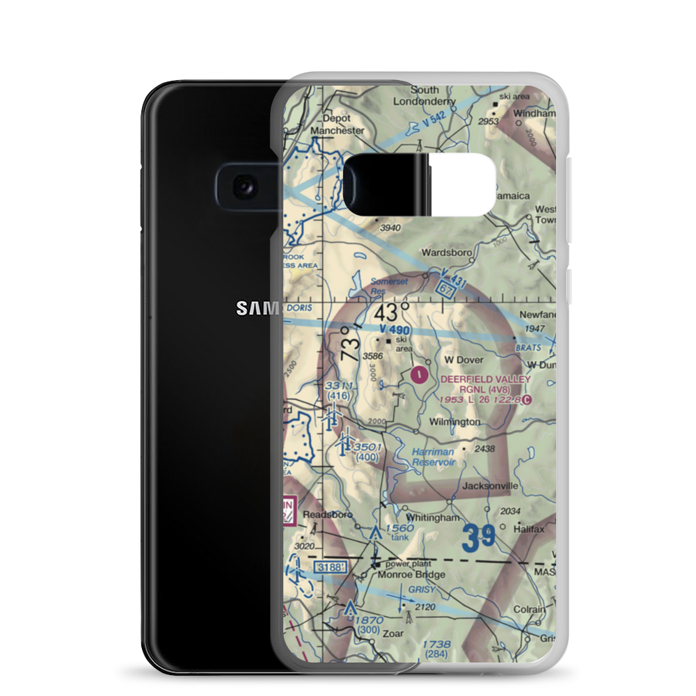 Mount Snow Airport (4V8) VFR Sectional Samsung Case Samsung Galaxy S10e model shown