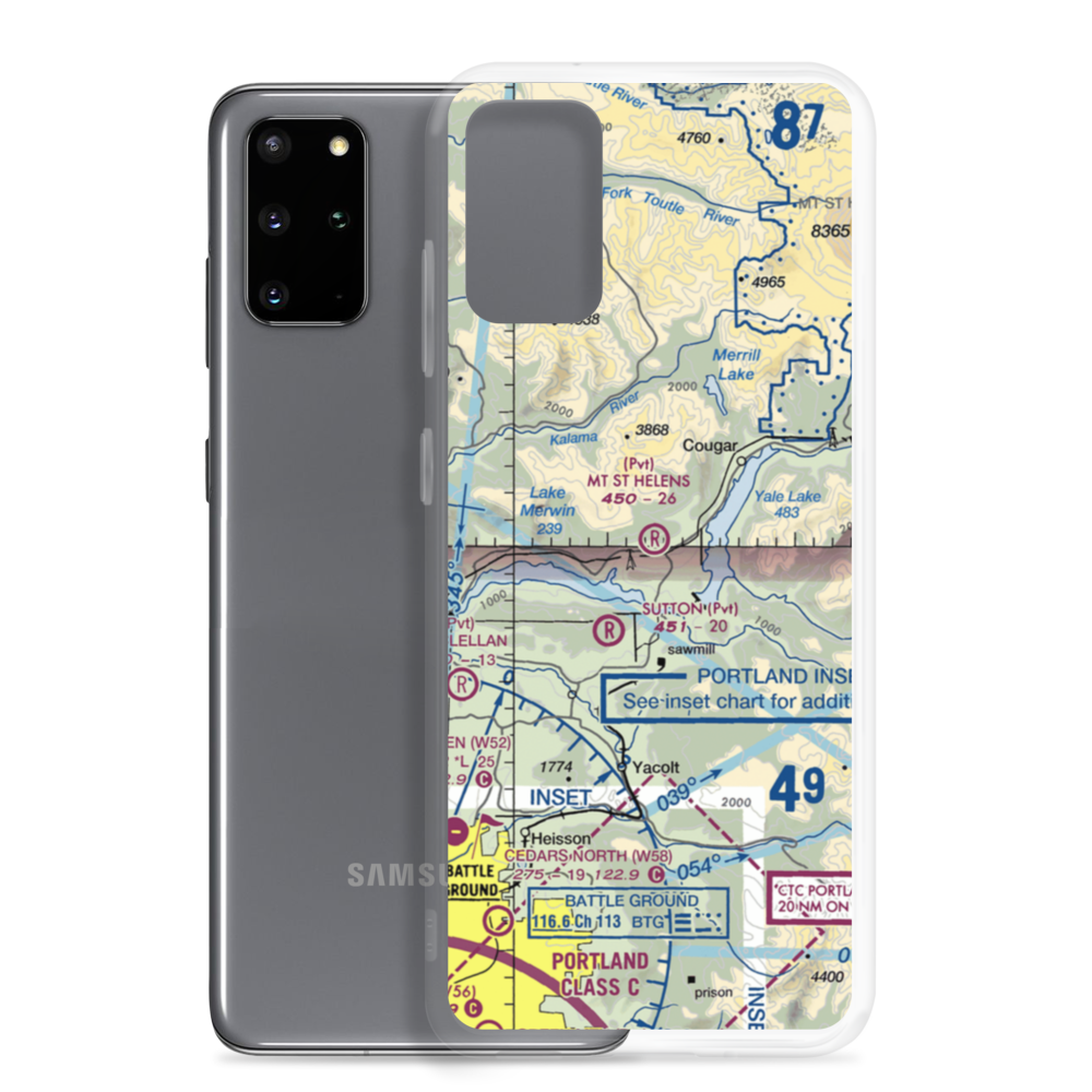 Mount St Helen's Aero Ranch Airport (WN10) VFR Sectional Samsung Case Samsung Galaxy S20 Plus model shown