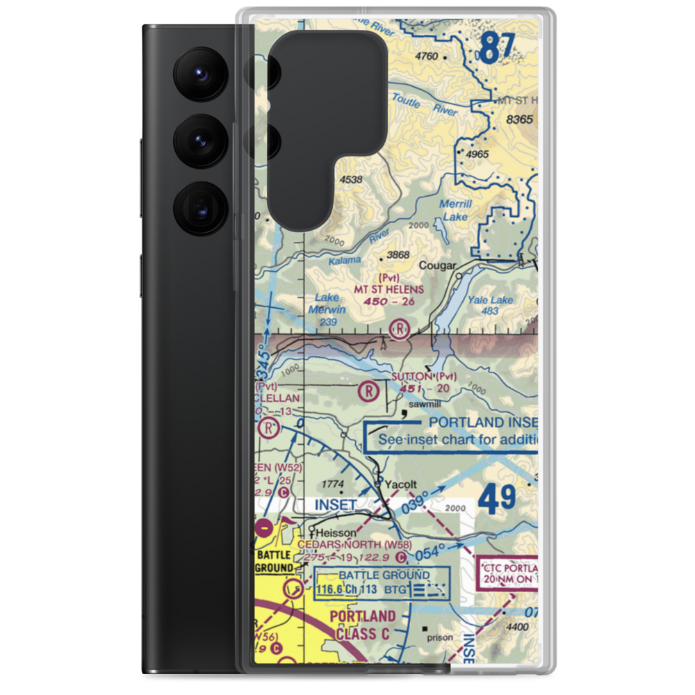Mount St Helen's Aero Ranch Airport (WN10) VFR Sectional Samsung Case Samsung Galaxy S22 Ultra model shown