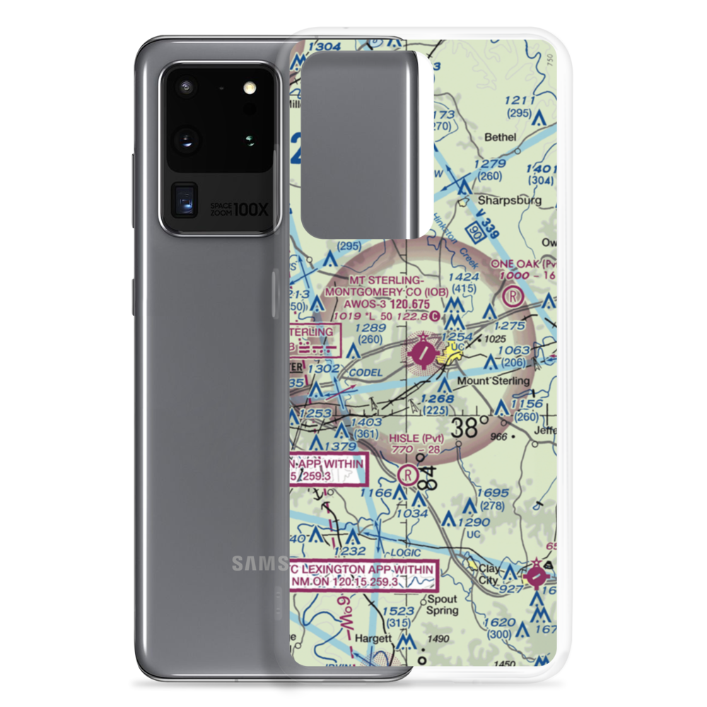 Mount Sterling Montgomery County Airport (IOB) VFR Sectional Samsung Case Samsung Galaxy S20 Ultra model shown