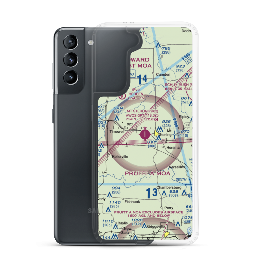 Mount Sterling Municipal Airport (I63) VFR Sectional Samsung Case Samsung Galaxy S21 model shown