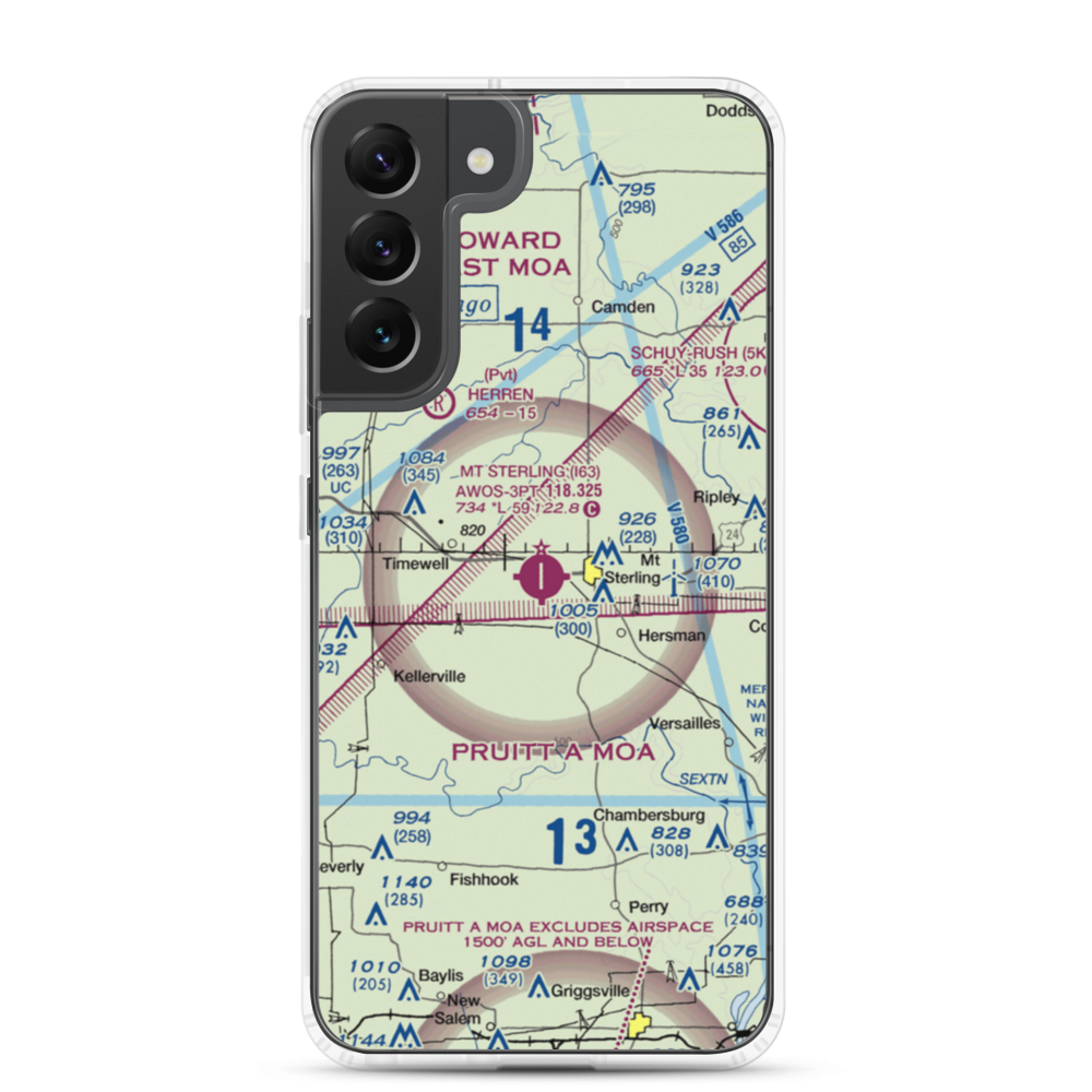 Mount Sterling Municipal Airport (I63) VFR Sectional Samsung Case Samsung Galaxy S22 Plus model shown