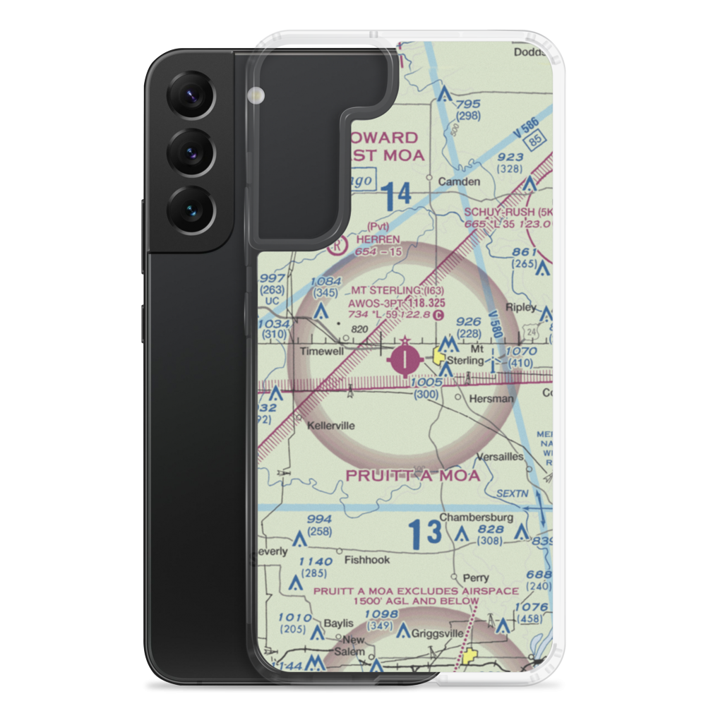Mount Sterling Municipal Airport (I63) VFR Sectional Samsung Case Samsung Galaxy S22 Plus model shown