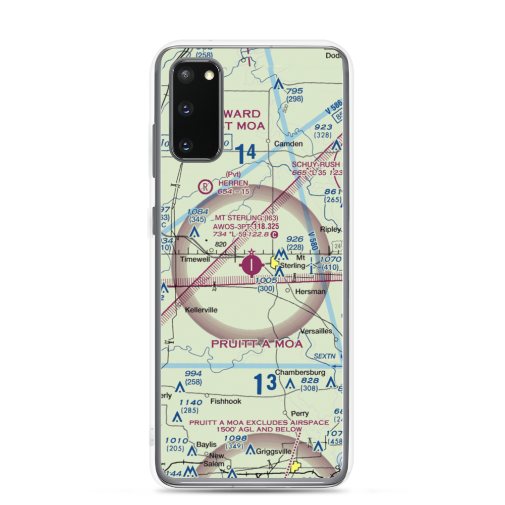 Mount Sterling Municipal Airport (I63) VFR Sectional Samsung Case Samsung Galaxy S20 model shown