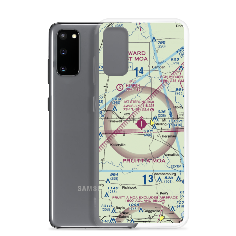 Mount Sterling Municipal Airport (I63) VFR Sectional Samsung Case Samsung Galaxy S20 model shown