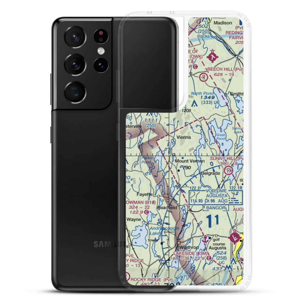 Mount Vernon Airport (ME36) VFR Sectional Samsung Case Samsung Galaxy S21 Ultra model shown