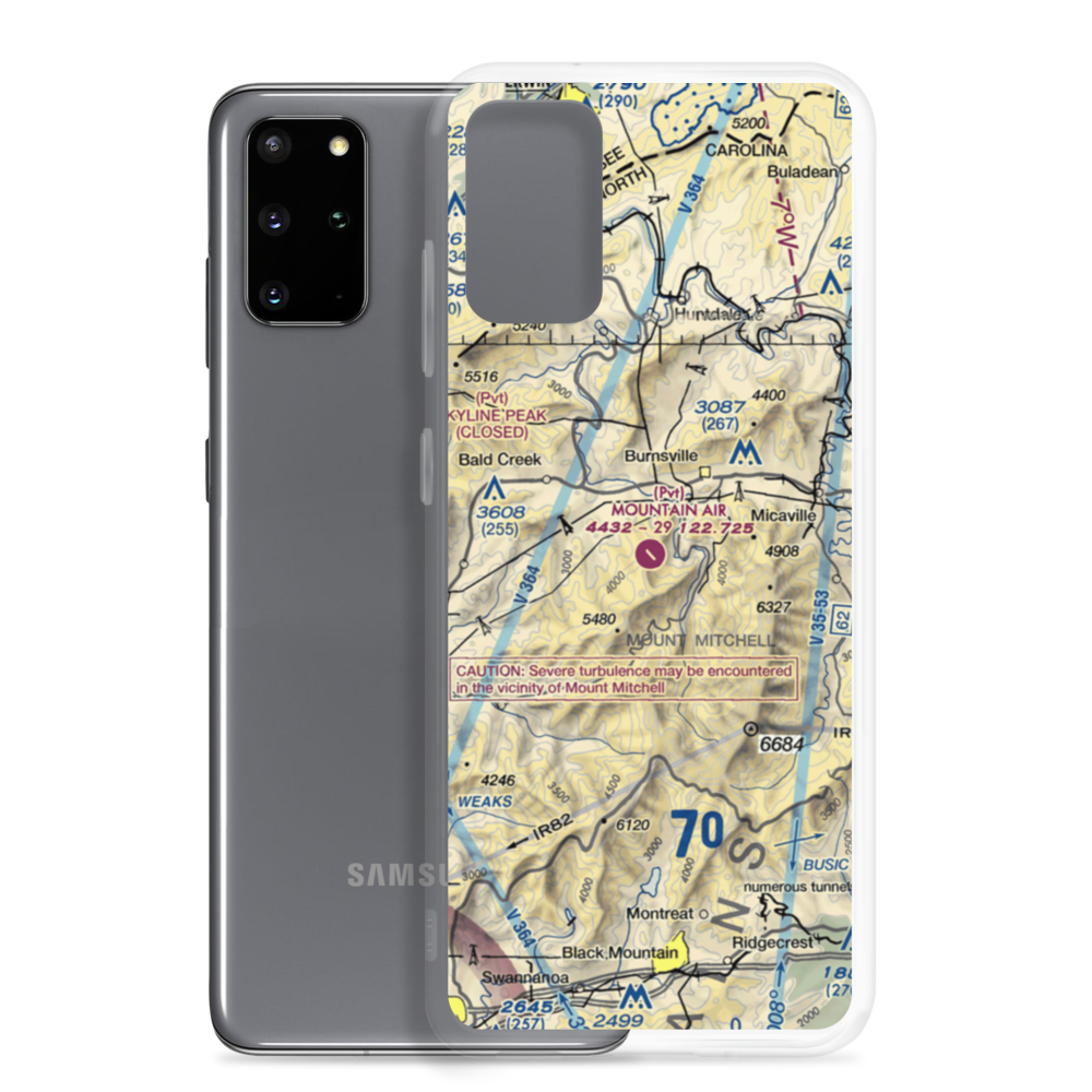 Mountain Air Airport (2NC0) VFR Sectional Samsung Case Samsung Galaxy S20 Plus model shown