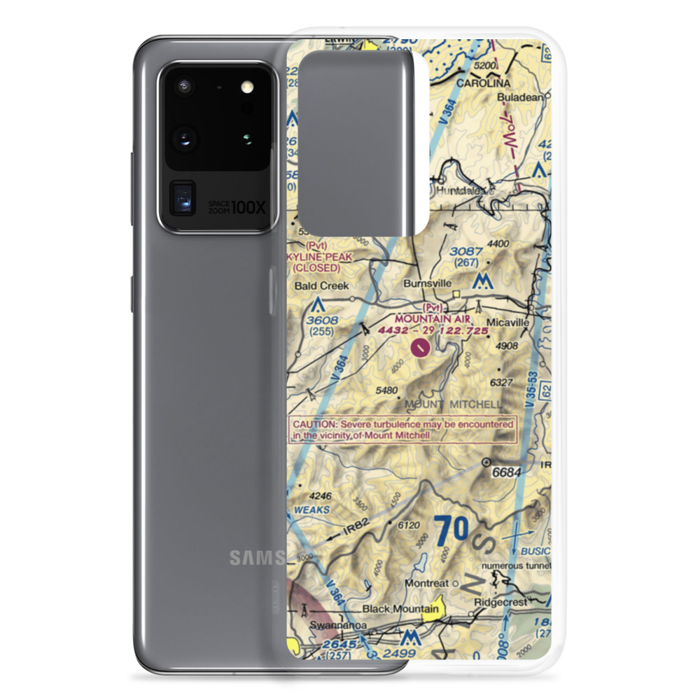 Mountain Air Airport (2NC0) VFR Sectional Samsung Case Samsung Galaxy S20 Ultra model shown