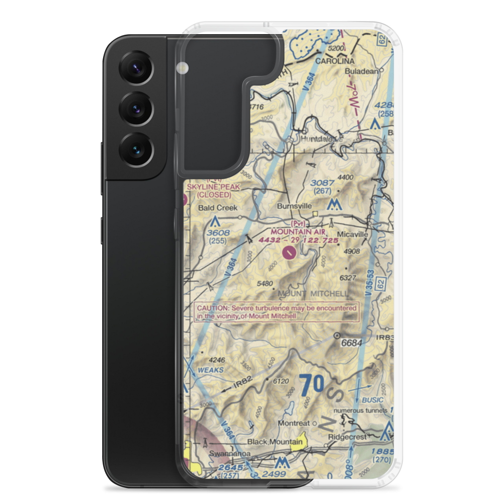 Mountain Air Airport (2NC0) VFR Sectional Samsung Case Samsung Galaxy S22 Plus model shown