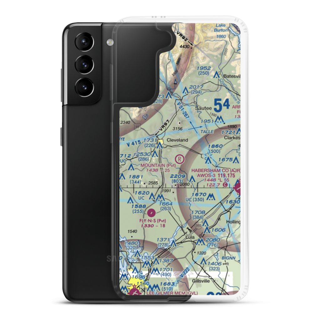Mountain Airpark (0GE5) VFR Sectional Samsung Case Samsung Galaxy S21 Plus model shown