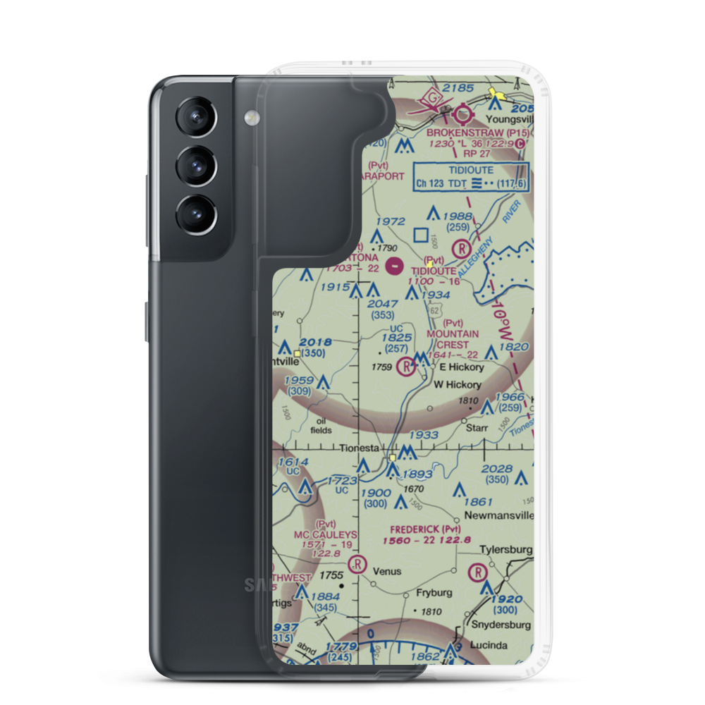 Mountain Crest Airport (17PS) VFR Sectional Samsung Case Samsung Galaxy S21 model shown