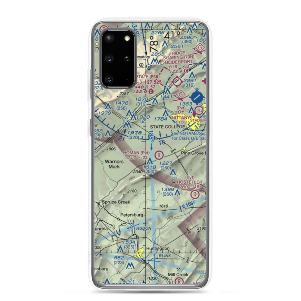 Mountain Hide-Away Airport (3PS4) VFR Sectional Samsung Case Samsung Galaxy S20 Plus model shown