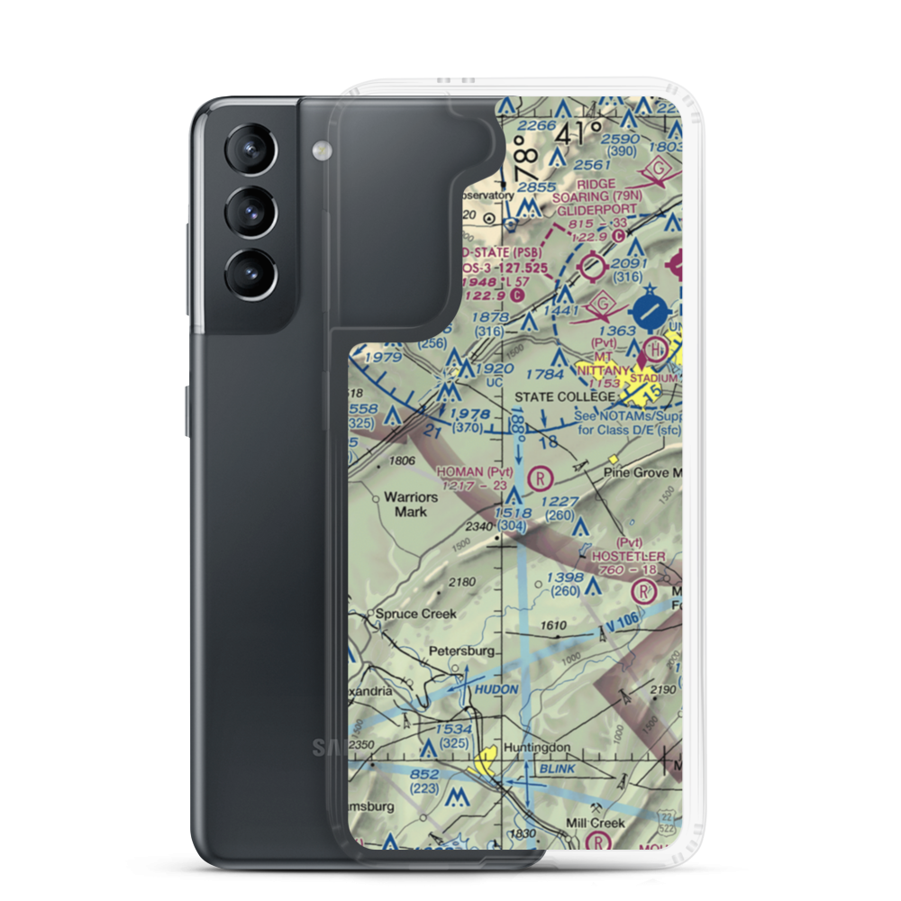 Mountain Hide-Away Airport (3PS4) VFR Sectional Samsung Case Samsung Galaxy S21 model shown