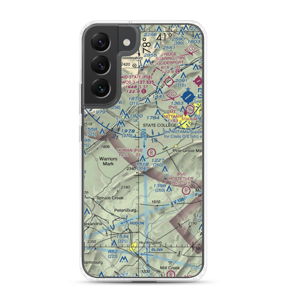 Mountain Hide-Away Airport (3PS4) VFR Sectional Samsung Case Samsung Galaxy S22 Plus model shown