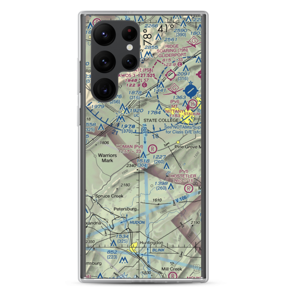 Mountain Hide-Away Airport (3PS4) VFR Sectional Samsung Case Samsung Galaxy S22 Ultra model shown