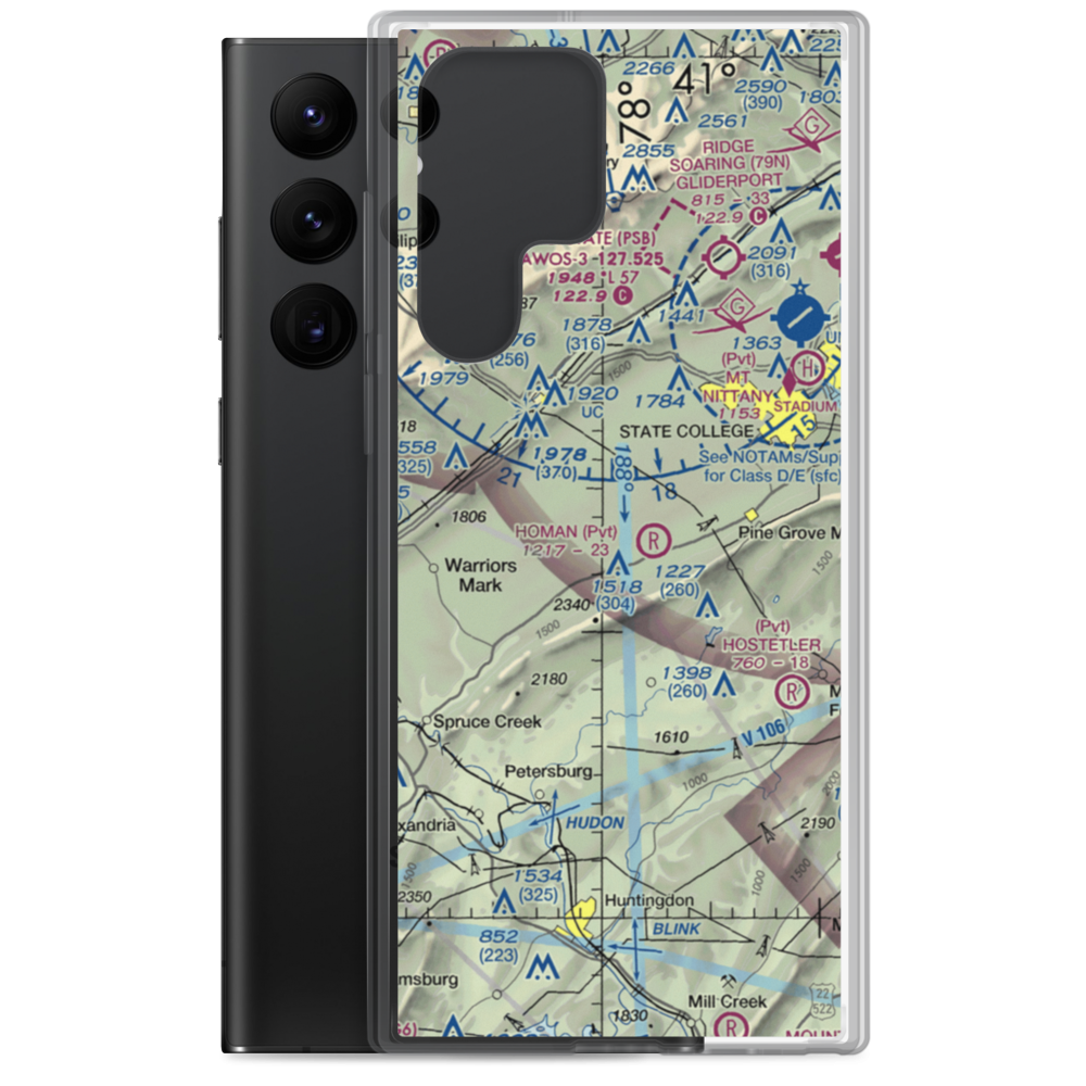 Mountain Hide-Away Airport (3PS4) VFR Sectional Samsung Case Samsung Galaxy S22 Ultra model shown