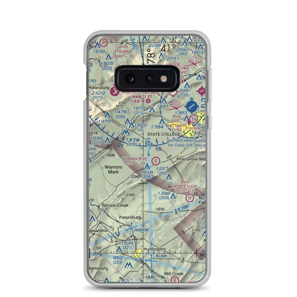 Mountain Hide-Away Airport (3PS4) VFR Sectional Samsung Case Samsung Galaxy S10e model shown