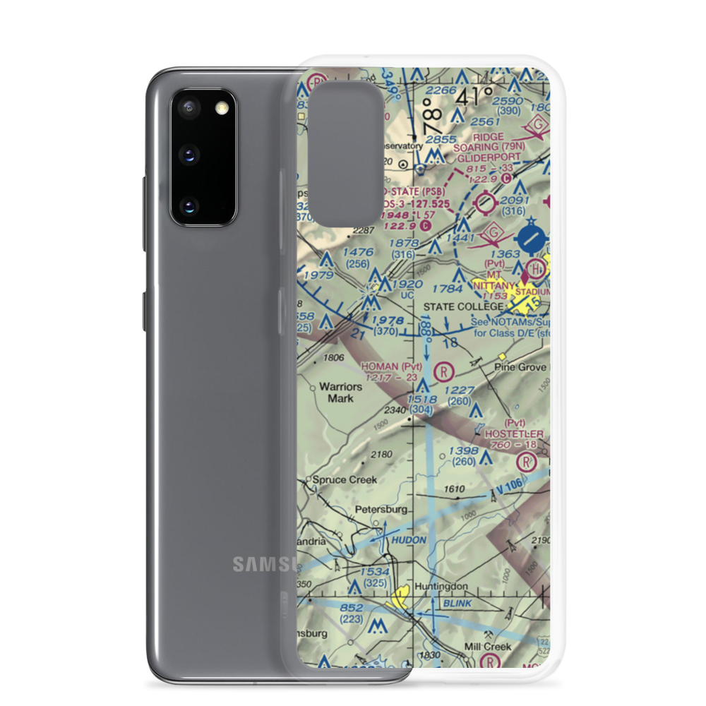 Mountain Hide-Away Airport (3PS4) VFR Sectional Samsung Case Samsung Galaxy S20 model shown