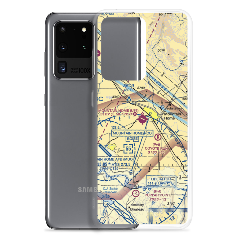 Mountain Home Municipal Airport (U76) VFR Sectional Samsung Case Samsung Galaxy S20 Ultra model shown