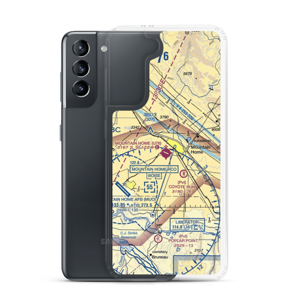 Mountain Home Municipal Airport (U76) VFR Sectional Samsung Case Samsung Galaxy S21 model shown
