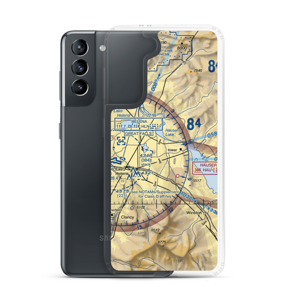 Mountain Lakes Field (5M7) VFR Sectional Samsung Case Samsung Galaxy S21 model shown