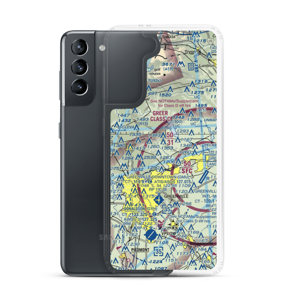Mountain Ridge Airport (25SC) VFR Sectional Samsung Case Samsung Galaxy S21 model shown
