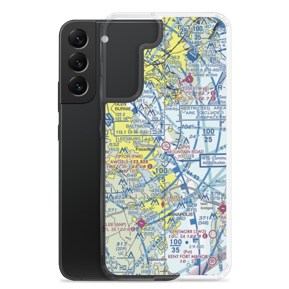 Mountain Road Airport (MD43) VFR Sectional Samsung Case Samsung Galaxy S22 Plus model shown