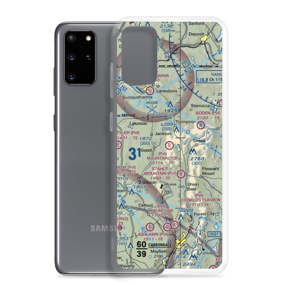 Mountain Top Airport (4PS4) VFR Sectional Samsung Case Samsung Galaxy S20 Plus model shown