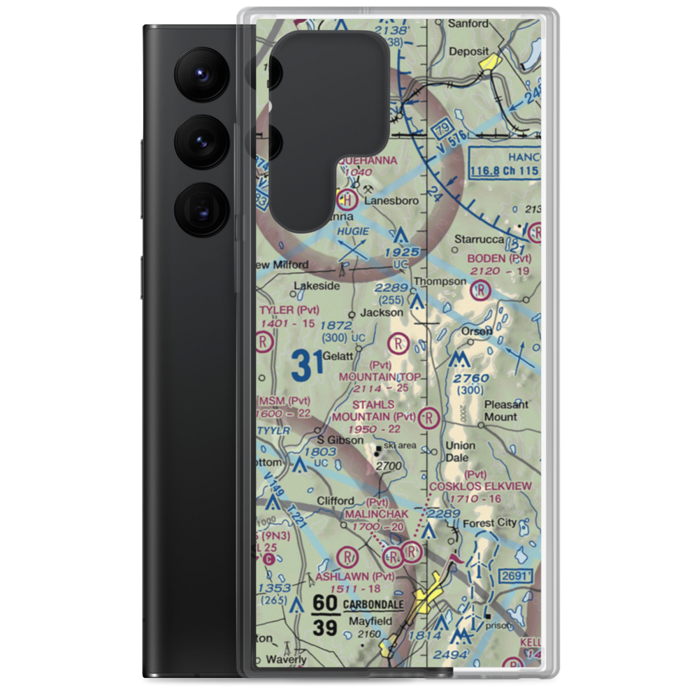 Mountain Top Airport (4PS4) VFR Sectional Samsung Case Samsung Galaxy S22 Ultra model shown