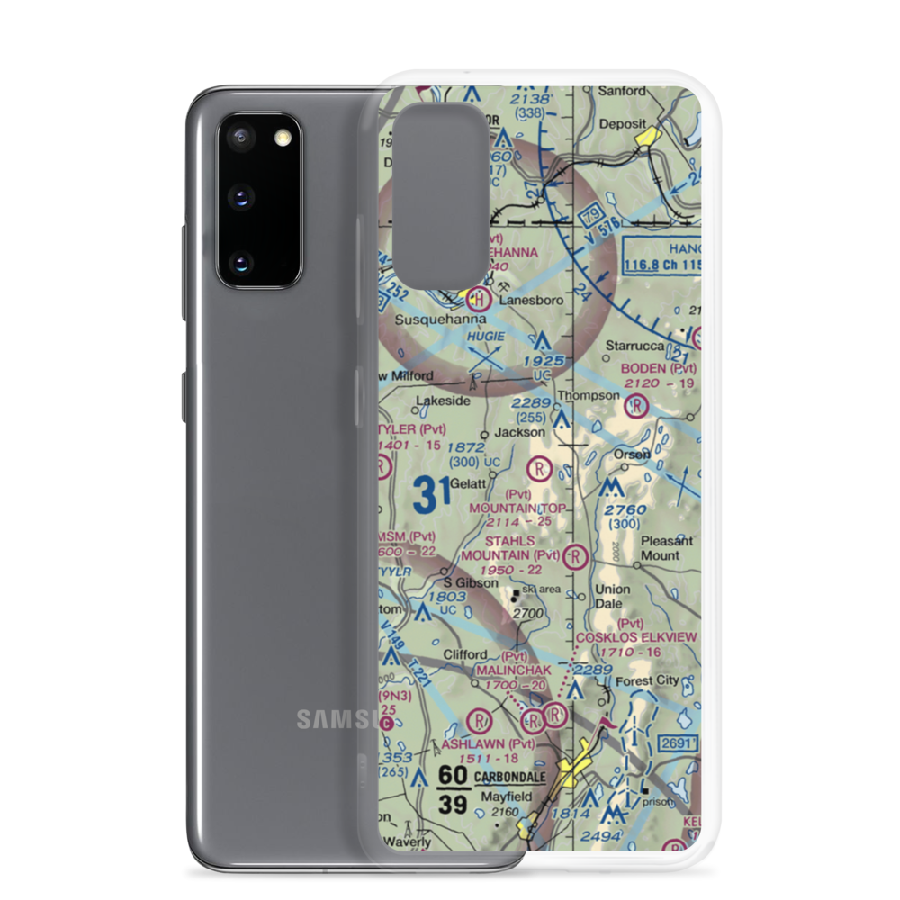 Mountain Top Airport (4PS4) VFR Sectional Samsung Case Samsung Galaxy S20 model shown