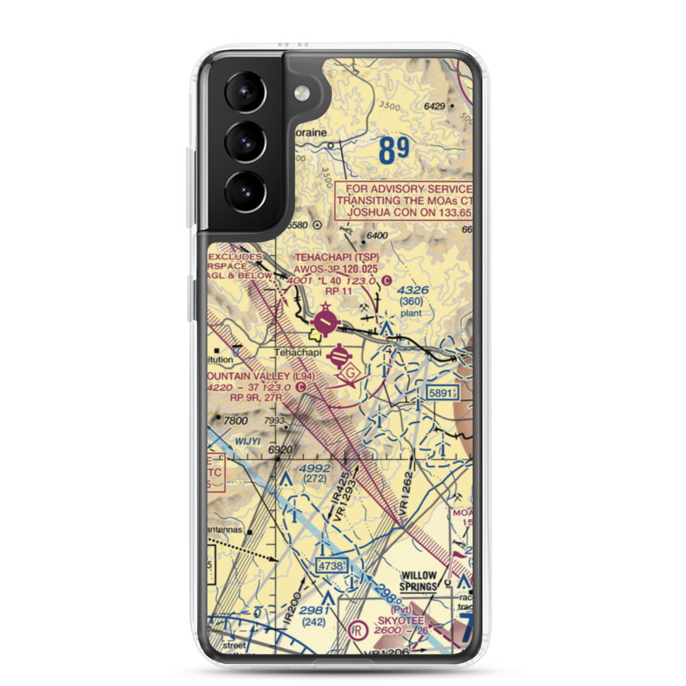 Mountain Valley Airport (L94) VFR Sectional Samsung Case Samsung Galaxy S21 Plus model shown
