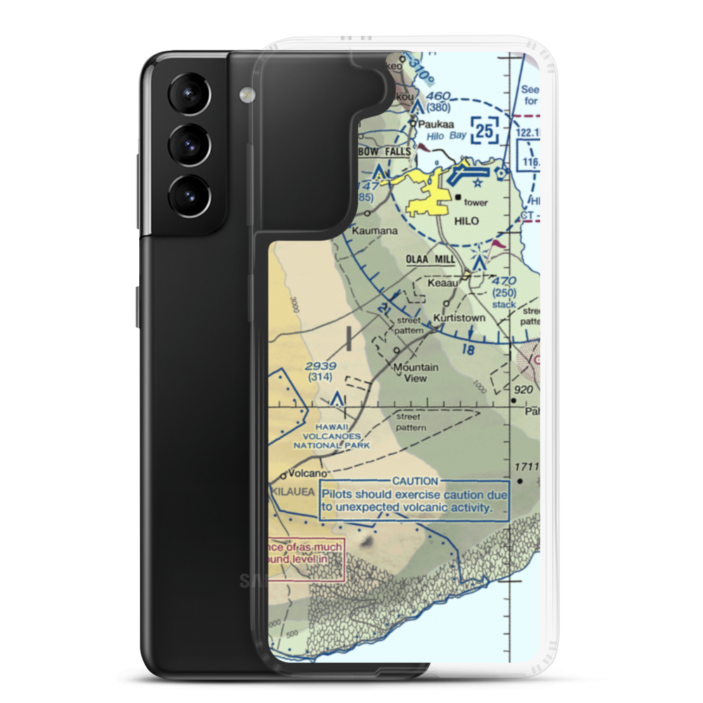 Mountain View Airstrip (HI23) VFR Sectional Samsung Case Samsung Galaxy S21 Plus model shown