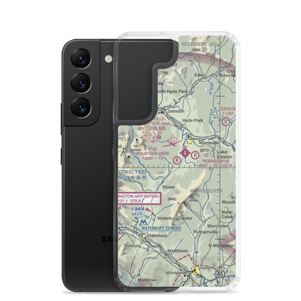 Mountain View Farm Airport (VT64) VFR Sectional Samsung Case Samsung Galaxy S22 model shown