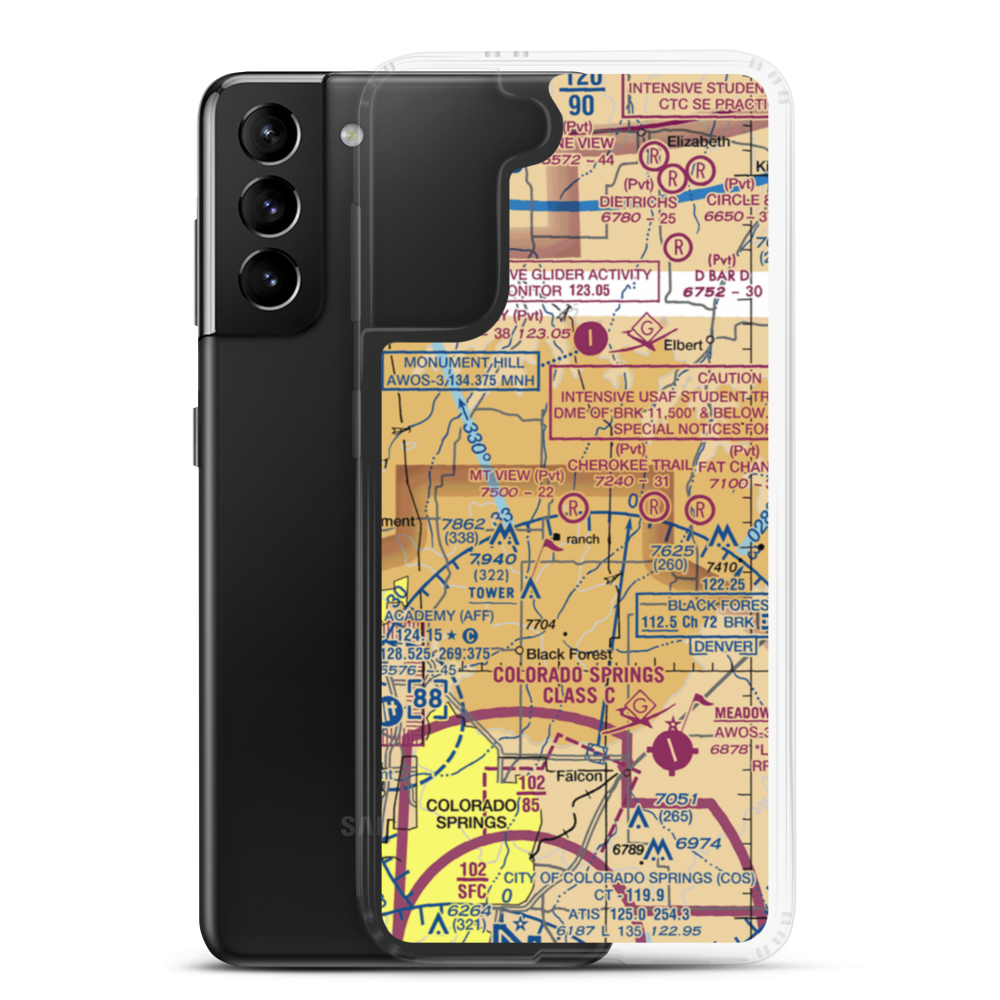 Mountain View Ranch Airport (52CO) VFR Sectional Samsung Case Samsung Galaxy S21 Plus model shown