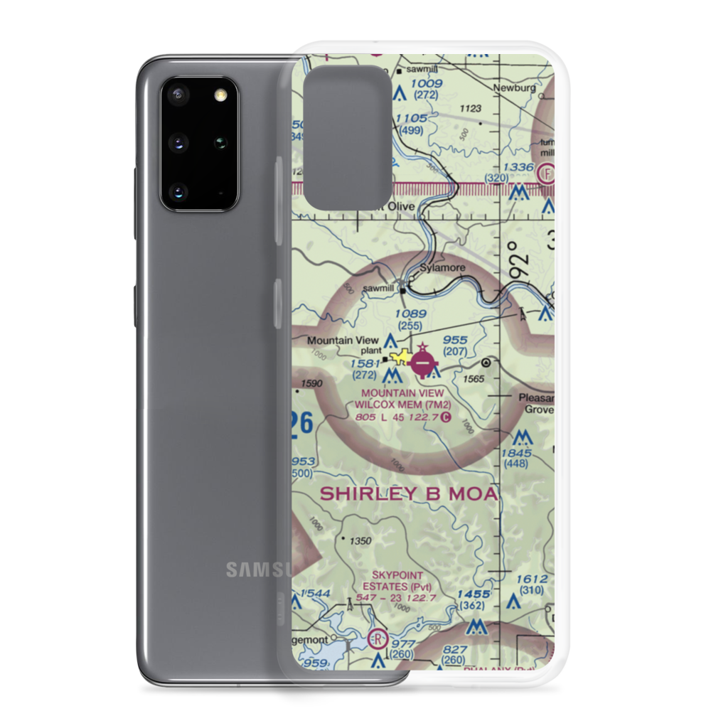Mountain View Wilcox Memorial Field (7M2) VFR Sectional Samsung Case Samsung Galaxy S20 Plus model shown