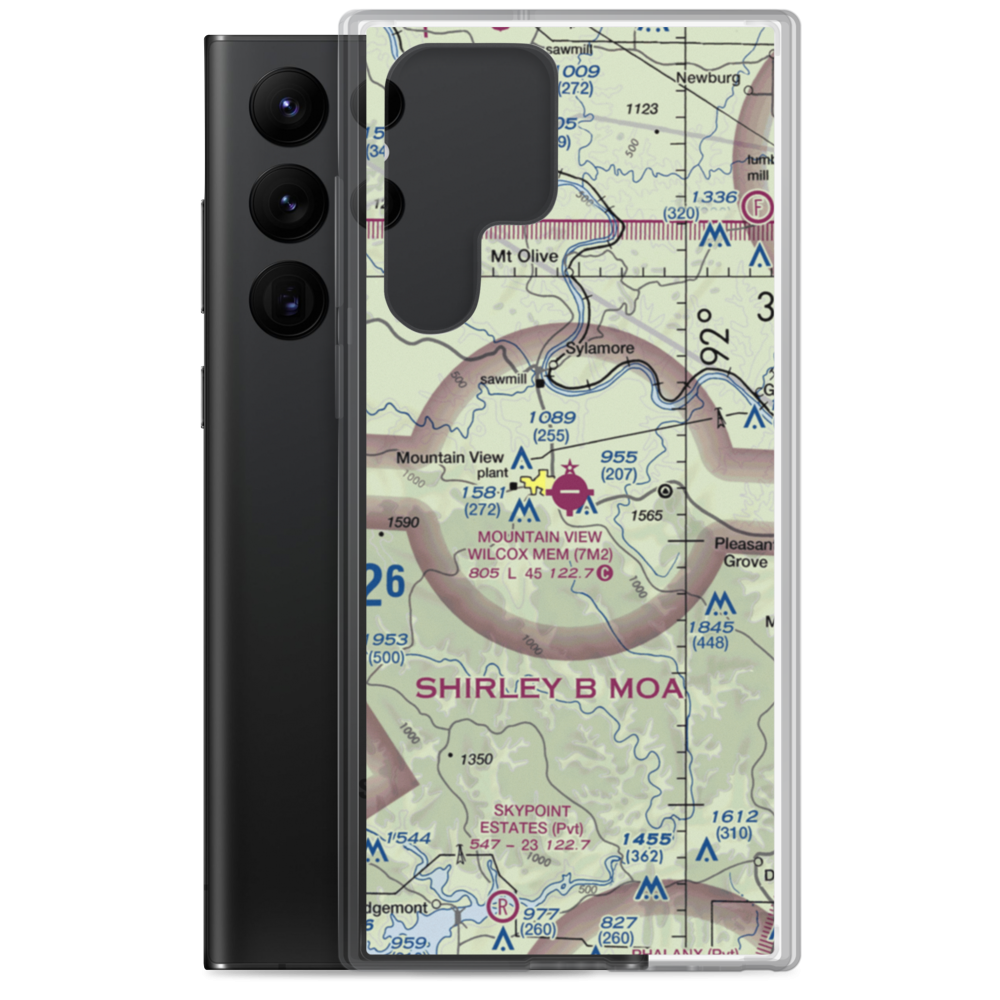 Mountain View Wilcox Memorial Field (7M2) VFR Sectional Samsung Case Samsung Galaxy S22 Ultra model shown