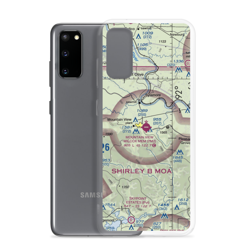 Mountain View Wilcox Memorial Field (7M2) VFR Sectional Samsung Case Samsung Galaxy S20 model shown