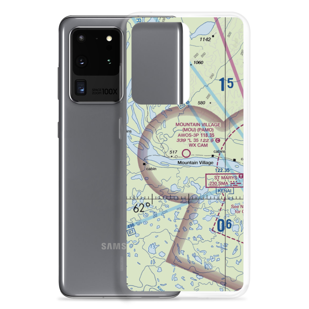 Mountain Village Airport (MOU) VFR Sectional Samsung Case Samsung Galaxy S20 Ultra model shown