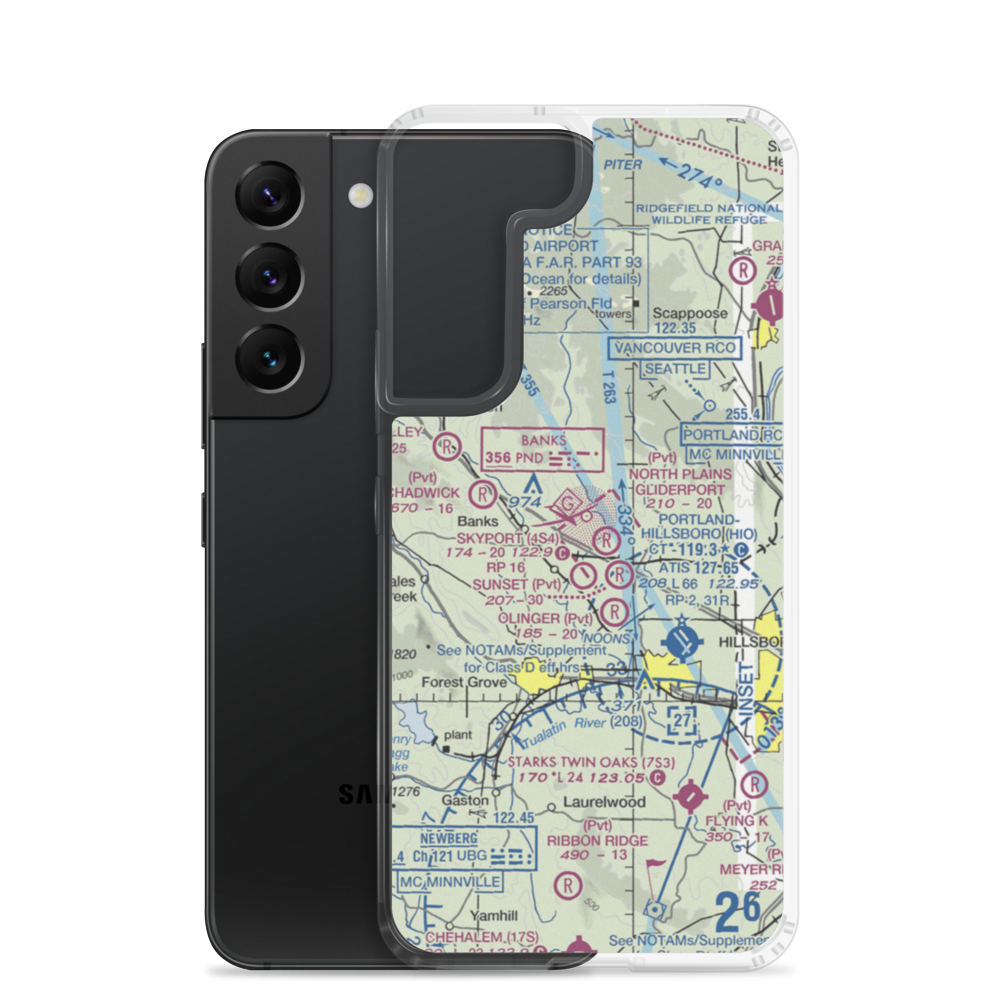 Mountaindale Airport (63OR) VFR Sectional Samsung Case Samsung Galaxy S22 model shown