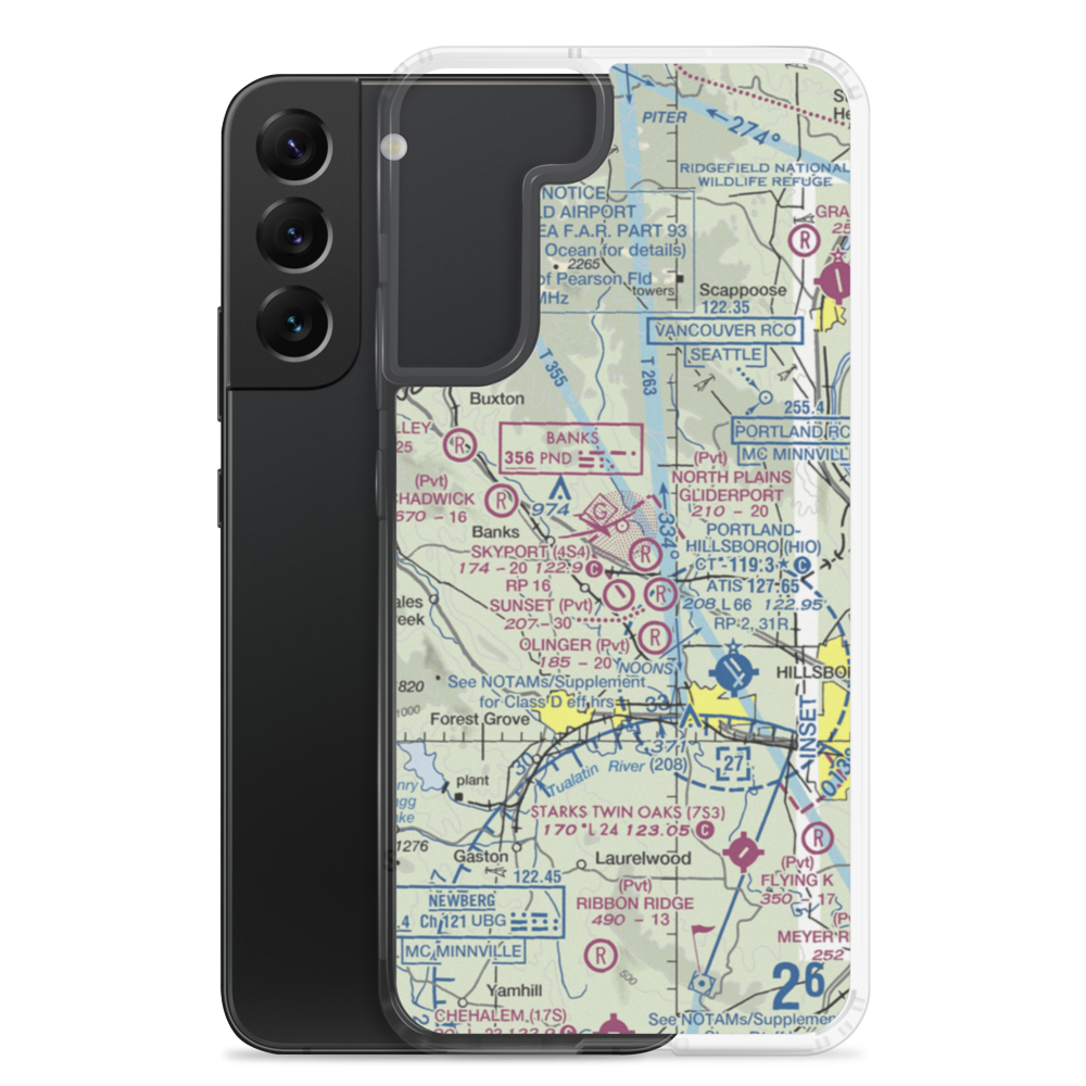 Mountaindale Airport (63OR) VFR Sectional Samsung Case Samsung Galaxy S22 Plus model shown