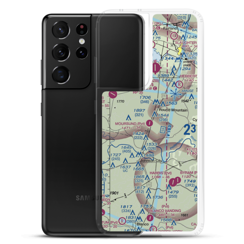 Moursund Ranch Airport (71TE) VFR Sectional Samsung Case Samsung Galaxy S21 Ultra model shown