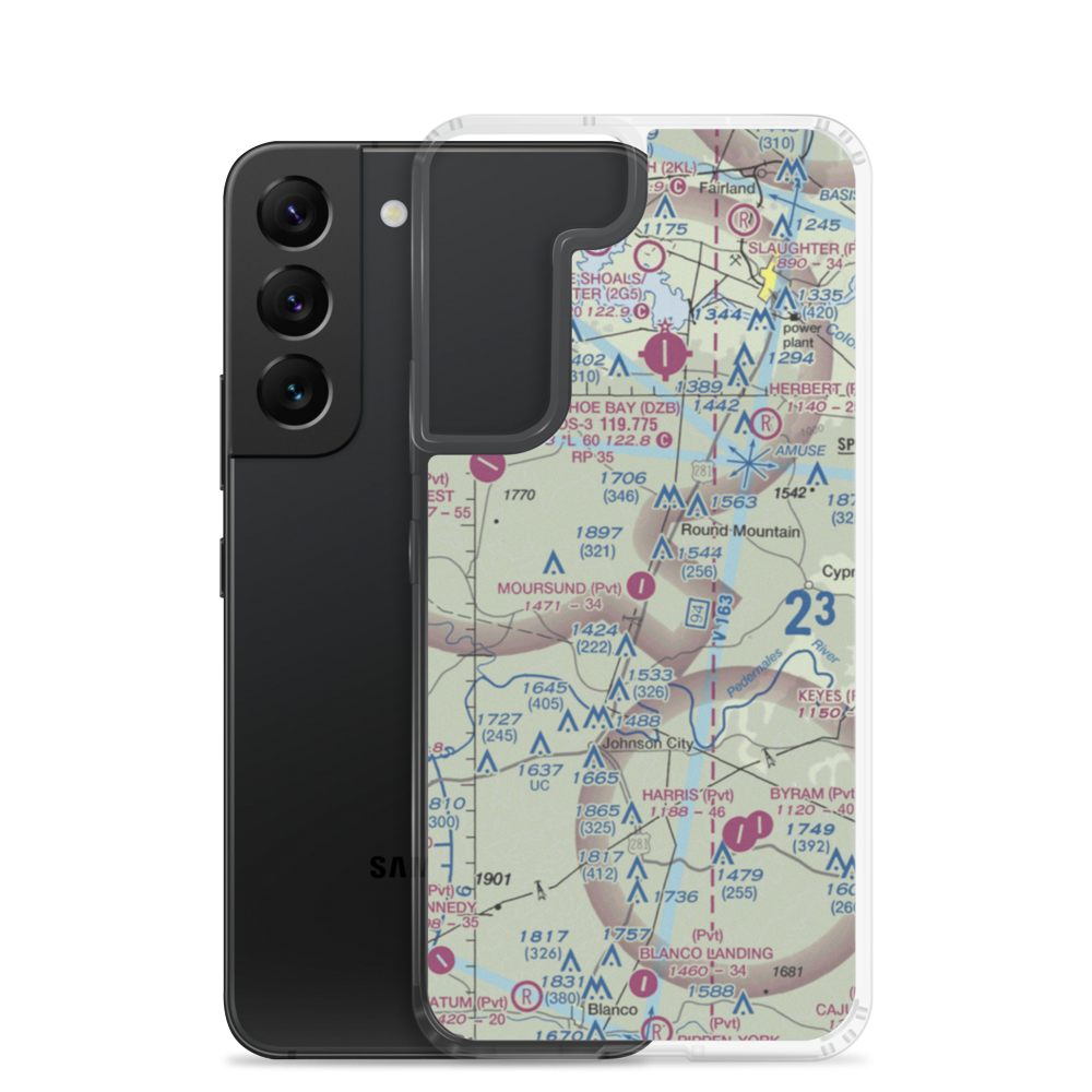 Moursund Ranch Airport (71TE) VFR Sectional Samsung Case Samsung Galaxy S22 model shown