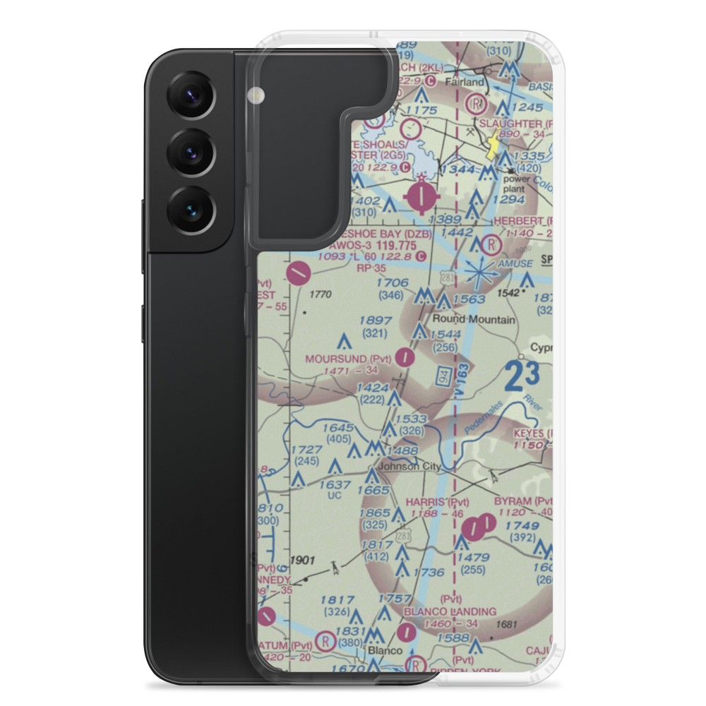 Moursund Ranch Airport (71TE) VFR Sectional Samsung Case Samsung Galaxy S22 Plus model shown