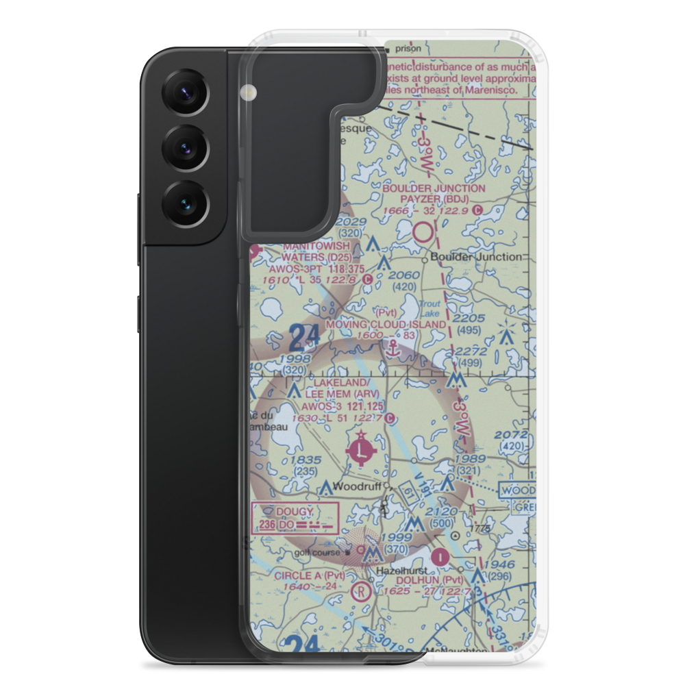Moving Cloud Island Seaplane Base (1WI2) VFR Sectional Samsung Case Samsung Galaxy S22 Plus model shown