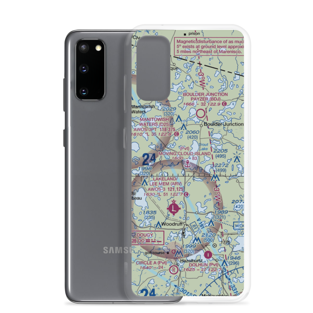 Moving Cloud Island Seaplane Base (1WI2) VFR Sectional Samsung Case Samsung Galaxy S20 model shown
