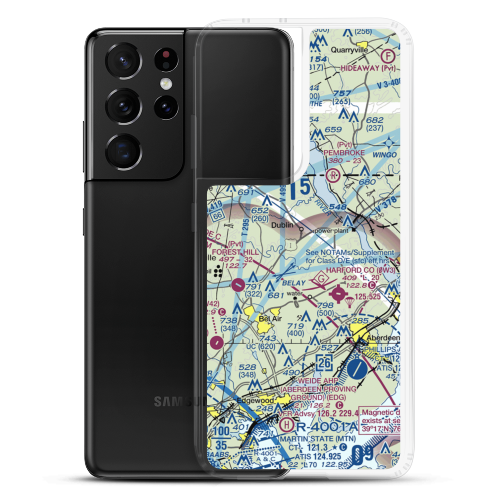 Moxley's Airport (4MD6) VFR Sectional Samsung Case Samsung Galaxy S21 Ultra model shown