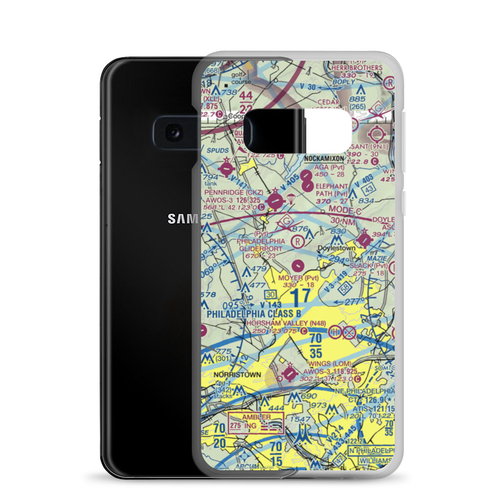 Moyer Airport (3PA9) VFR Sectional Samsung Case Samsung Galaxy S10e model shown